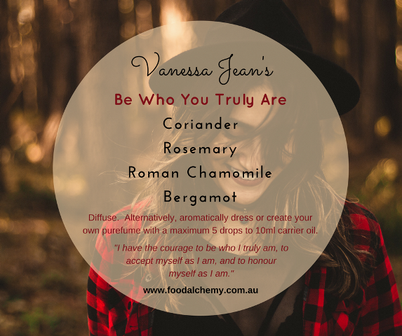 Be Who You Truly Are essential oil reference: Coriander, Rosemary, Roman Chamomile, Bergamot
