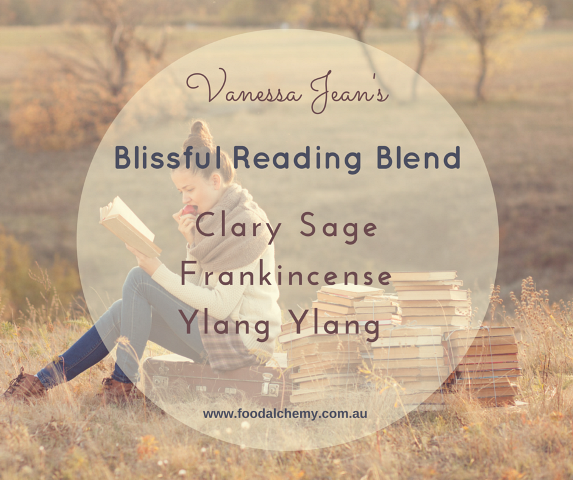 Blissful Reading Blend essential oil reference: Clary Sage, Frankincense, Ylang Ylang