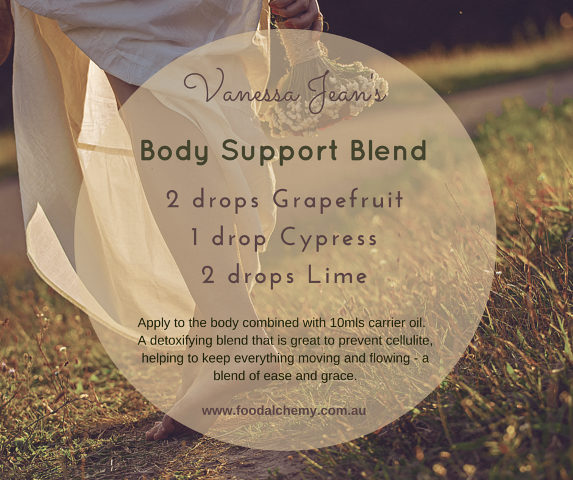 Vanessa Jean's Body Support blend with Grapefruit, Cypress, Lime essential oils