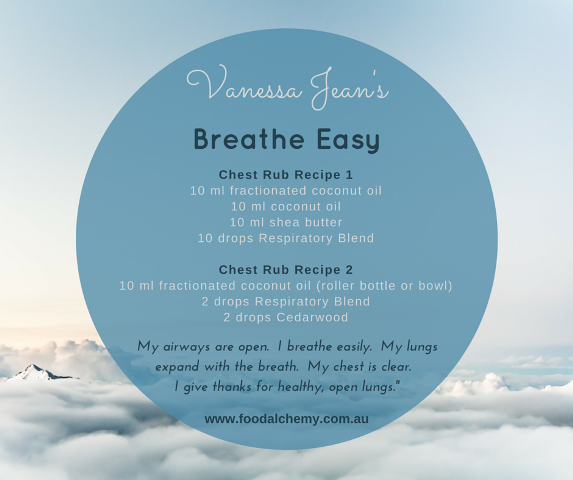 Breathe easy chest rub recipes with Respiratory Blend, Cedarwood essential oils