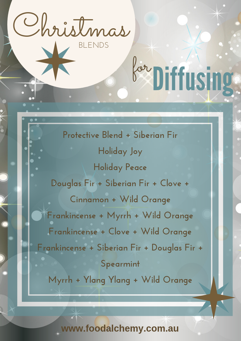 Christmas blends for diffusing by Vanessa Jean, diffuse