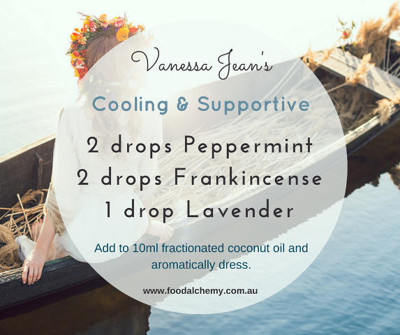 Vanessa Jean's Cooling & Supportive blend with Peppermint, Frankincense, Lavender essential oils