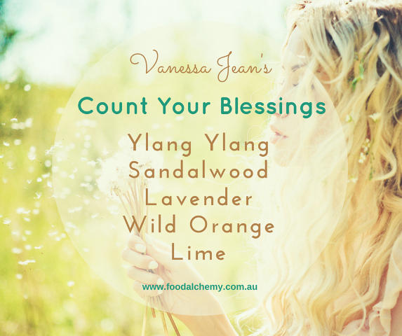Count Your Blessings essential oil reference: Ylang Ylang, Sandalwood, Lavender, Wild Orange, Lime