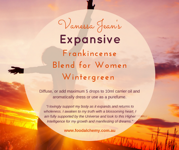 Expansive essential oil reference: Frankincense, Blend for Women, Wintergreen
