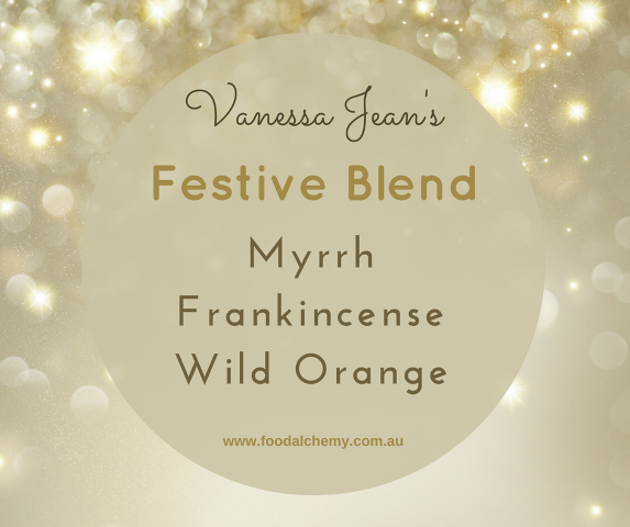 Vanessa Jean's Festive Blend with Myrrh, Frankincense, Wild Orange essential oils
