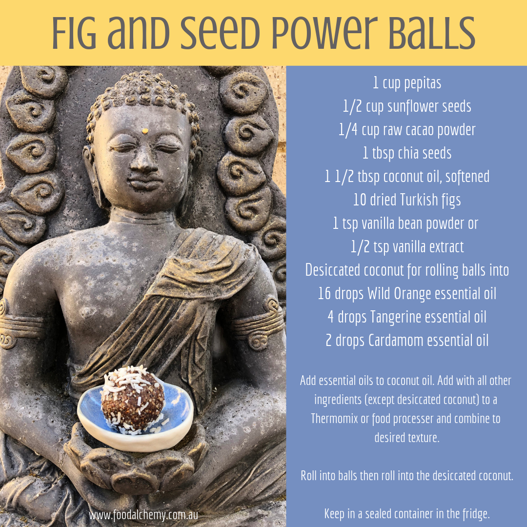 Fig and Seed Power Balls essential oil reference: Wild Orange, Tangerine, Cardamom