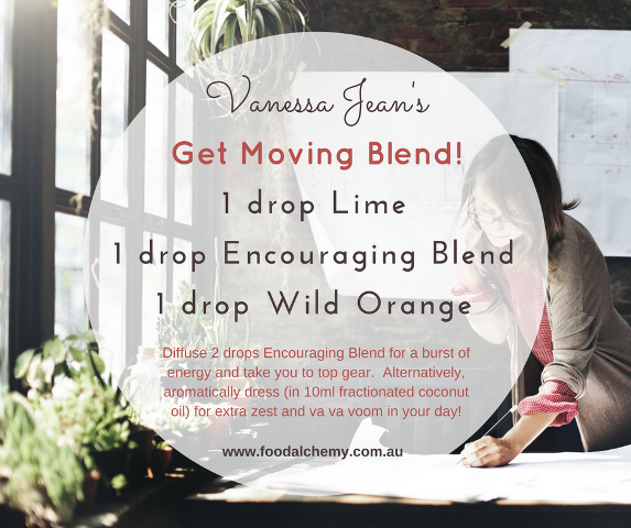Get Moving Blend! essential oil reference: Lime, Encouraging Blend, Wild Orange