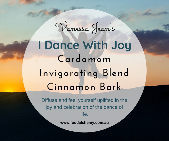 I Dance with Joy essential oil reference: Cardamom, Invigorating Blend, Cinnamon Bark