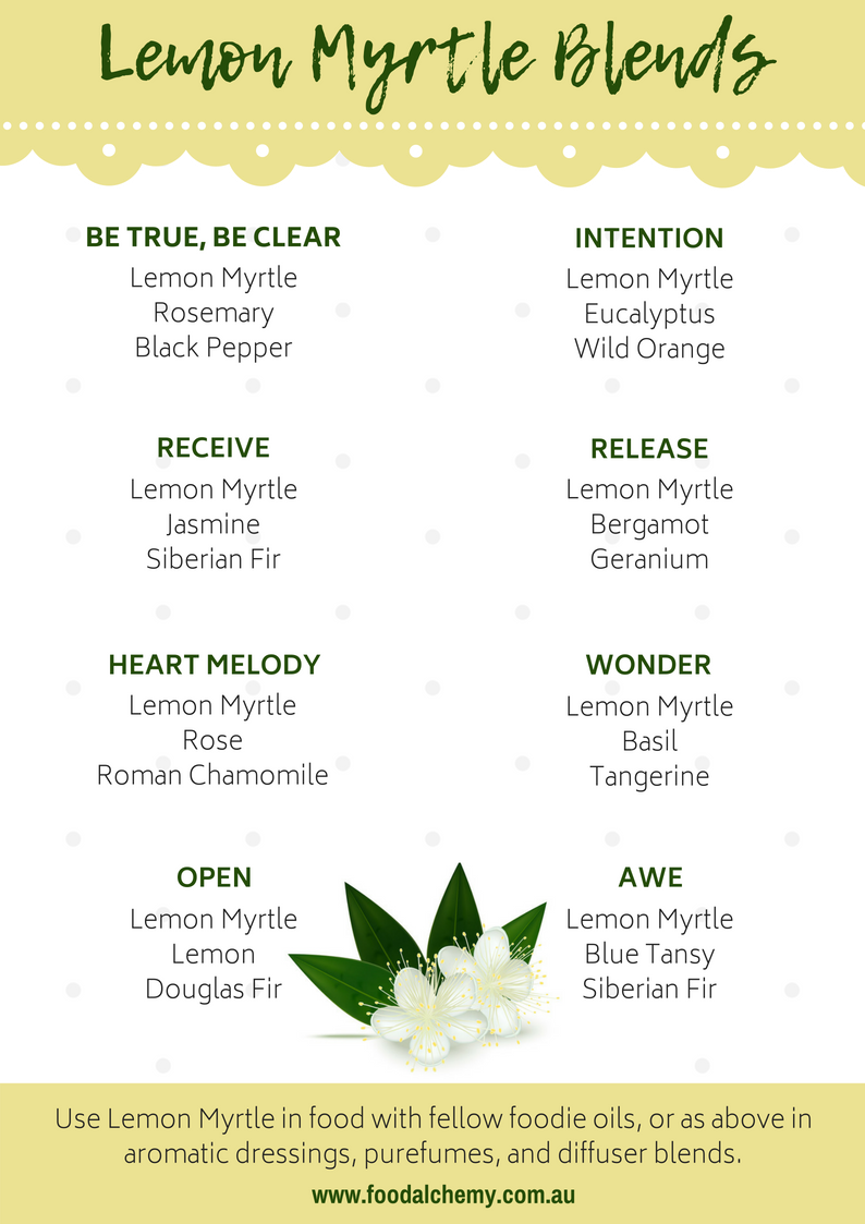 Lemon Myrtle essential oil blend sheet