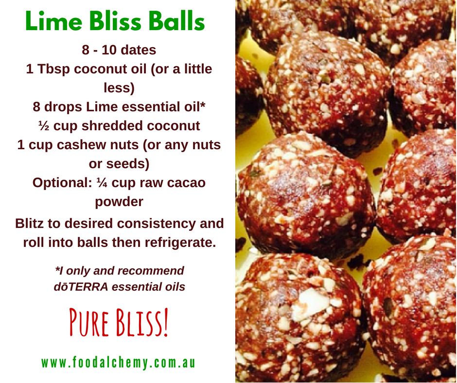 Lime Bliss Balls with Lime essential oil