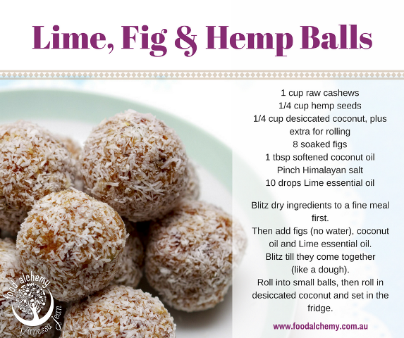 Lime, Fig and Hemp Balls with Lime essential oil