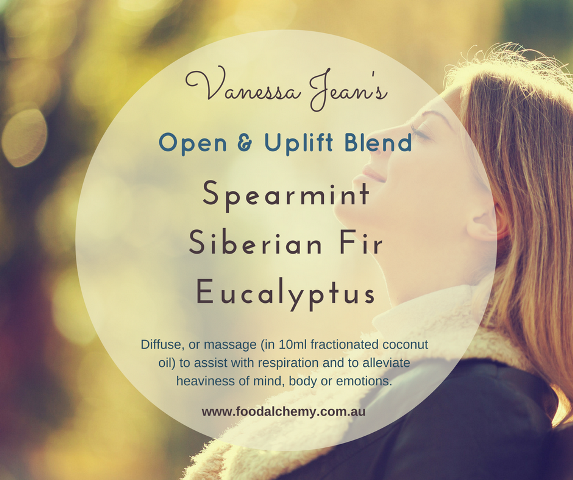 Open & Uplift Blend essential oil reference: Siberian Fir, Spearmint, Eucalyptus