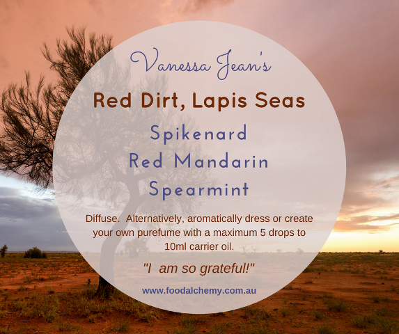 Red Dirt, Lapis Seas essential oil reference: Spikenard, Red Mandarin, Spearmint