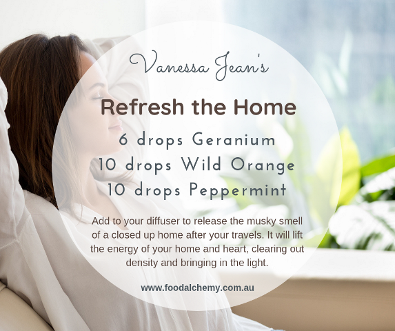 Refresh the Home essential oil reference: Geranium, Wild Orange, Peppermint