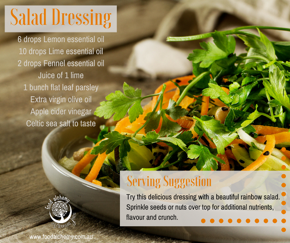 Salad Dressing with Lemon, Lime and Fennel essential oils