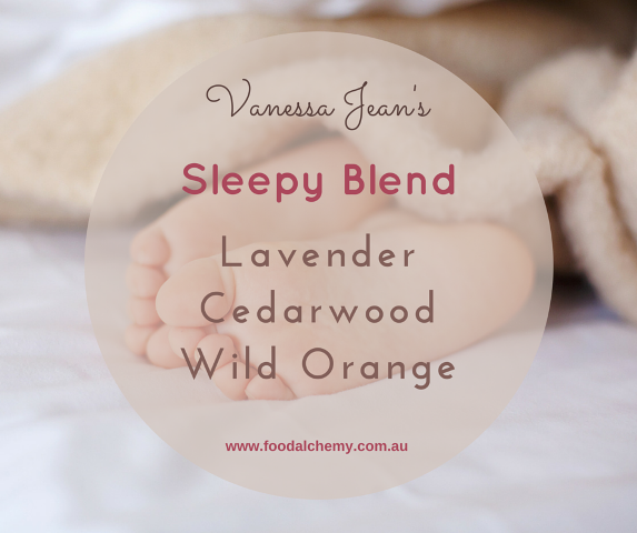 Sleepy Blend essential oil reference: Lavender, Cedarwood, Wild Orange