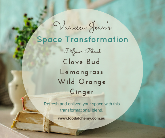Space Transformation essential oil reference: Clove Bud, Lemongrass, Wild Orange, Ginger