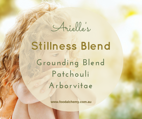Stillness Blend essential oil reference: Grounding Blend, Patchouli, Arborvitae