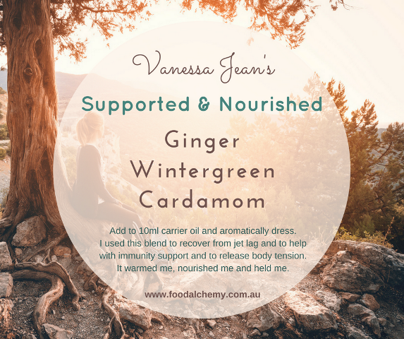 Supported & Nourished essential oil reference: Ginger, Wintergreen, Cardamom
