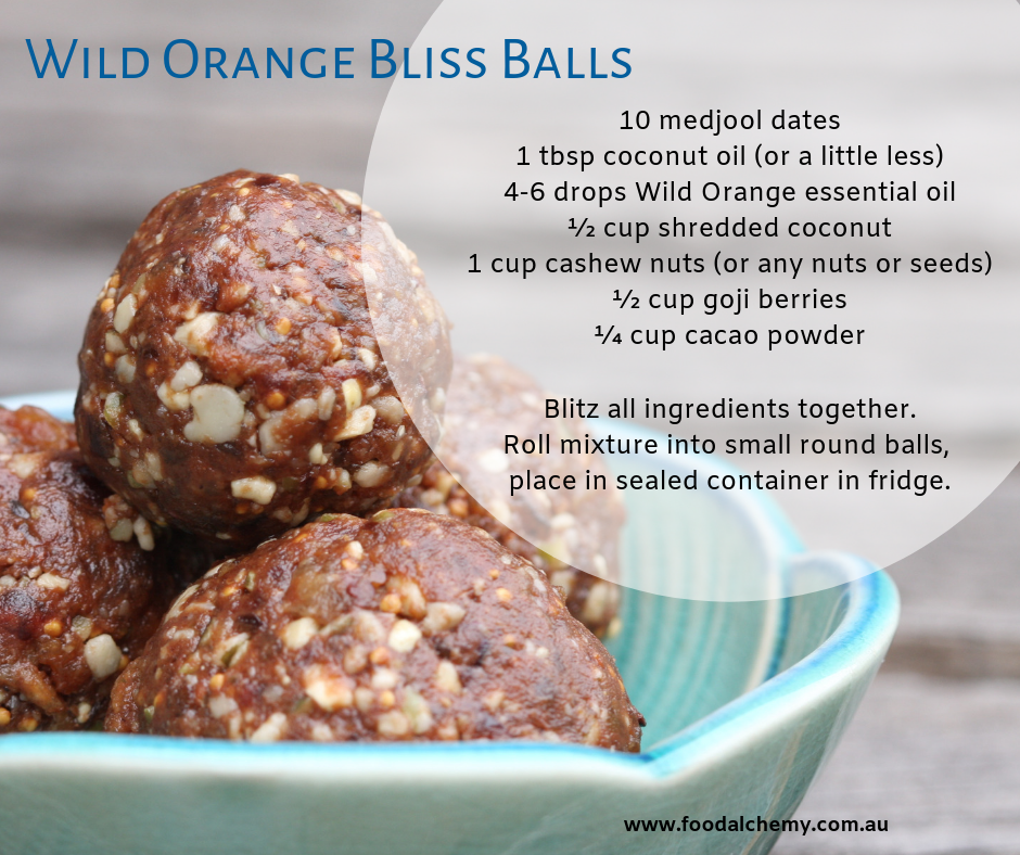Wild Orange Bliss Balls essential oil reference: Wild Orange