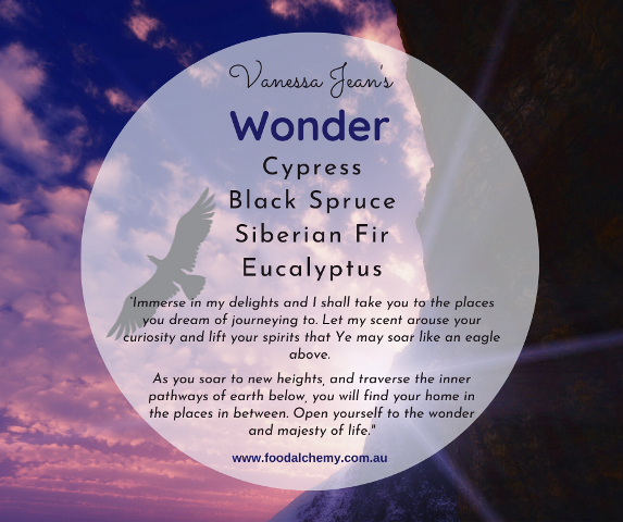 Wonder essential oil reference: Cypress, Black Spruce, Siberian Fir, Eucalyptus