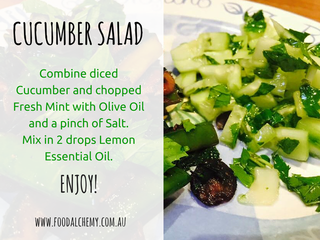 Cucumber Salad with Lemon essential oil