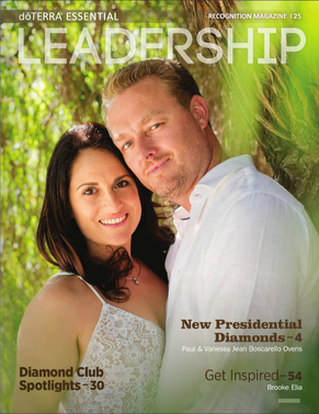 Vanessa Jean and Paul on the cover of the doTERRA Leadership magazine March 2017