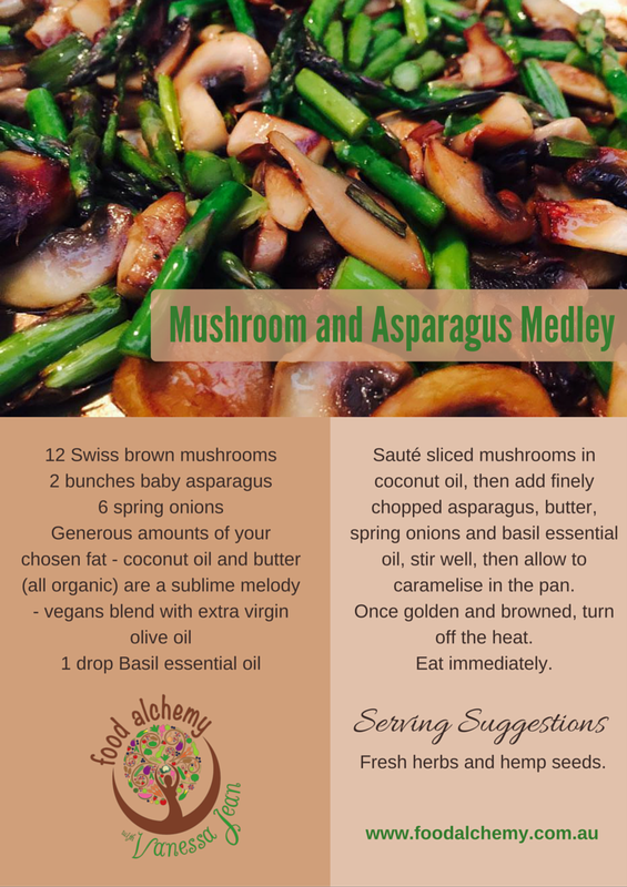 Mushroom & Asparagus Medley with Basil essential oil