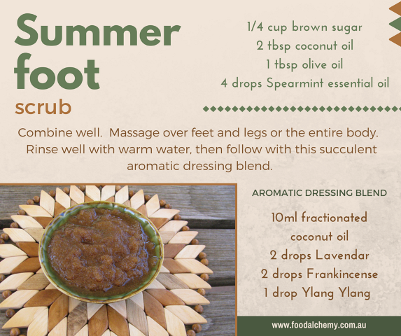 Summer foot scrub with Spearmint, Lavender, Frankincense, Ylang Ylang essential oils
