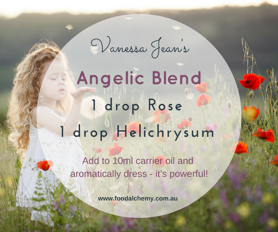 Angelic Blend essential oil reference: Rose, Helichrysum