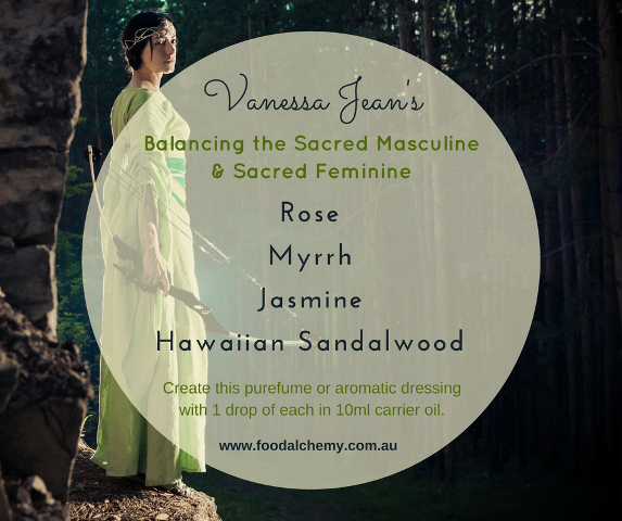 Balancing the Sacred Masculine & Sacred Feminine essential oil reference: Rose, Myrrh, Jasmine, Hawaiian Sandalwood