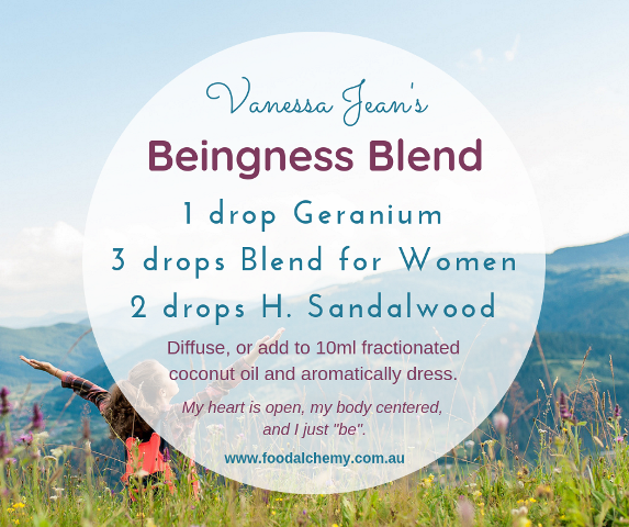 Beingness Blend essential oil reference: Geranium, Blend for Women, Hawaiian Sandalwood