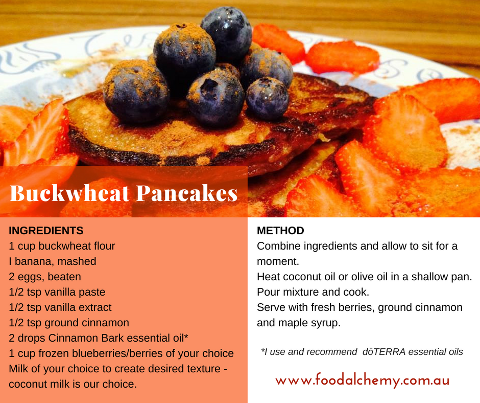 Buckwheat Pancakes with Cinnamon Bark essential oil