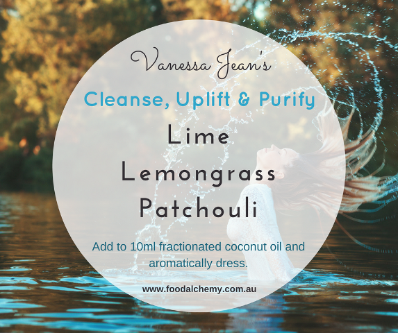 Cleanse, Uplift & Purify essential oil reference: Lime, Lemongrass, Patchouli