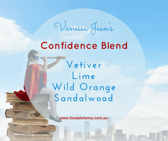 Confidence Blend essential oil reference: Vetiver, Lime, Wild Orange, Sandalwood