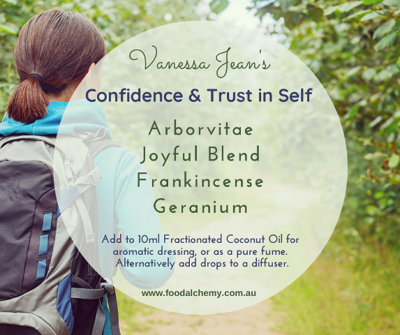 Confidence & Trust in Self essential oil reference: Arborvitae, Joyful Blend, Frankincense, Geranium