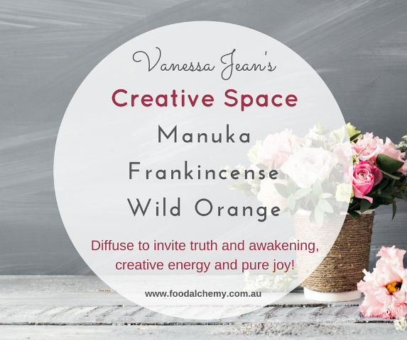 Creative Space essential oil reference: Manuka, Frankincense, Wild Orange