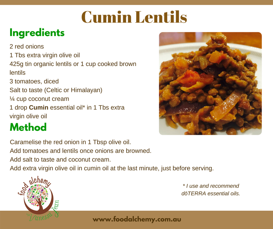Cumin Lentils with Cumin essential oil