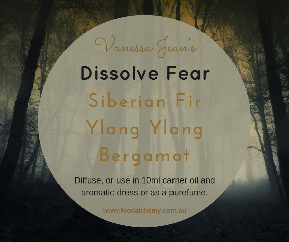 Dissolve Fear essential oil reference: Siberian Fir, Ylang Ylang, Bergamot