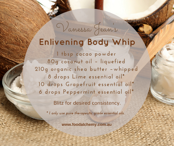 Vanessa Jean's Enlivening Body Whip with Lime, Grapefruit, Peppermint essential oils