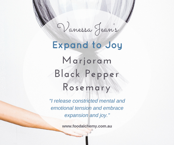 Expand to Joy essential oil reference: Marjoram, Black Pepper, Rosemary