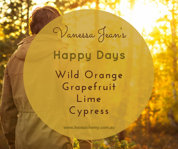 Happy Days essential oil reference: Wild Orange, Grapefruit, Lime, Cypress