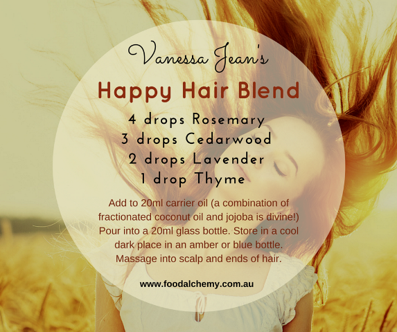 Vanessa Jean's Happy Hair Blend with Rosemary, Cedarwood, Lavender, Thyme essential oils