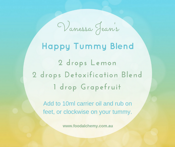 Vanessa Jean's Happy Tummy Blend with Lemon, Detoxification Blend, Grapefruit essential oils