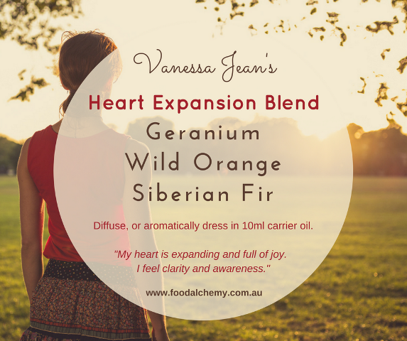 Heart Expansion Blend essential oil reference: Geranium, Wild Orange, Siberian Fir