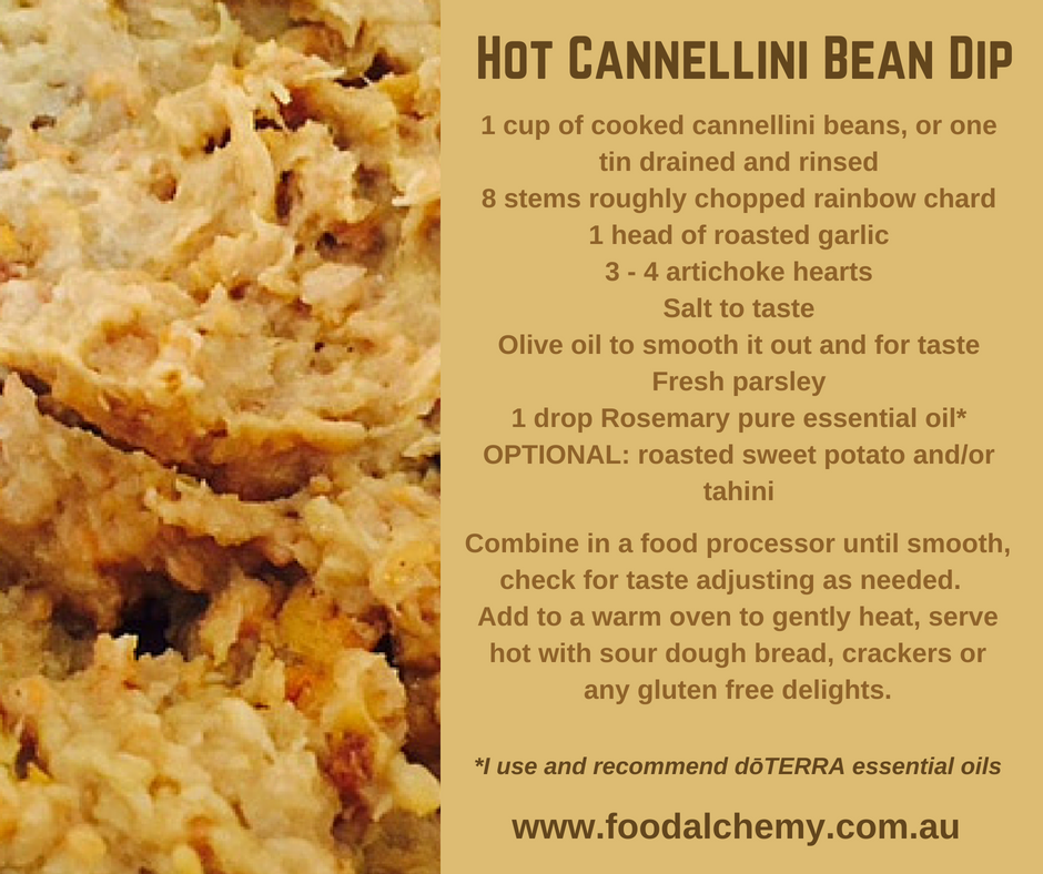Hot Cannellini Bean Dip with Rosemary essential oil