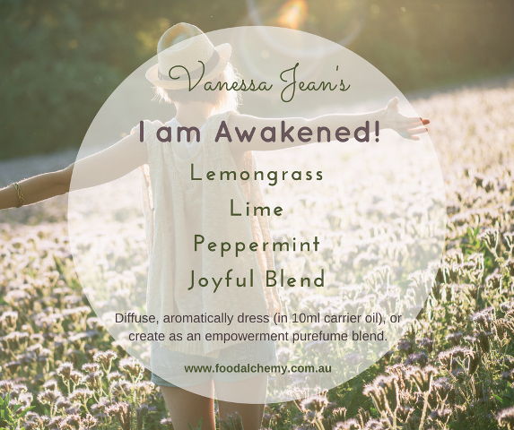 I am Awakened! essential oil reference: Lemongrass, Lime, Peppermint, Joyful Blend