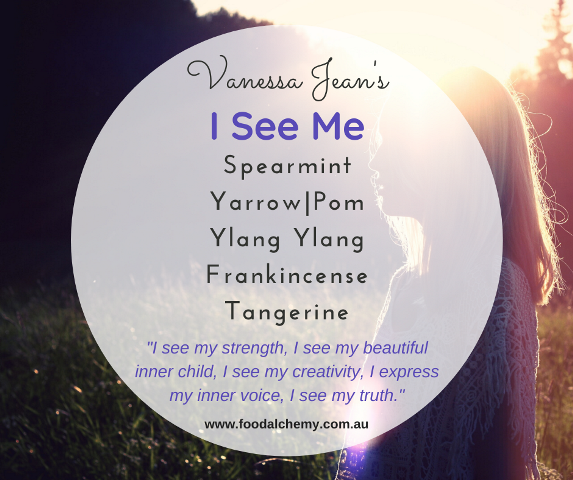 I See Me essential oil reference: Spearmint, Frankincense, Yarrow Pom, Ylang Ylang, Tangerine