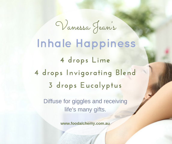 Inhale Happiness essential oil reference: Lime, Invigorating Blend, Eucalyptus