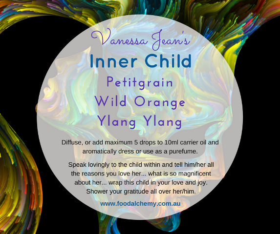 Inner Child essential oil reference: Petitgrain, Wild Orange, Ylang Ylang